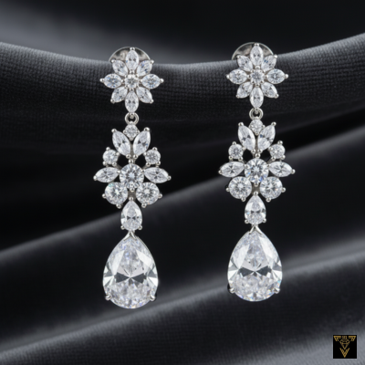 Ruby and diamond earrings